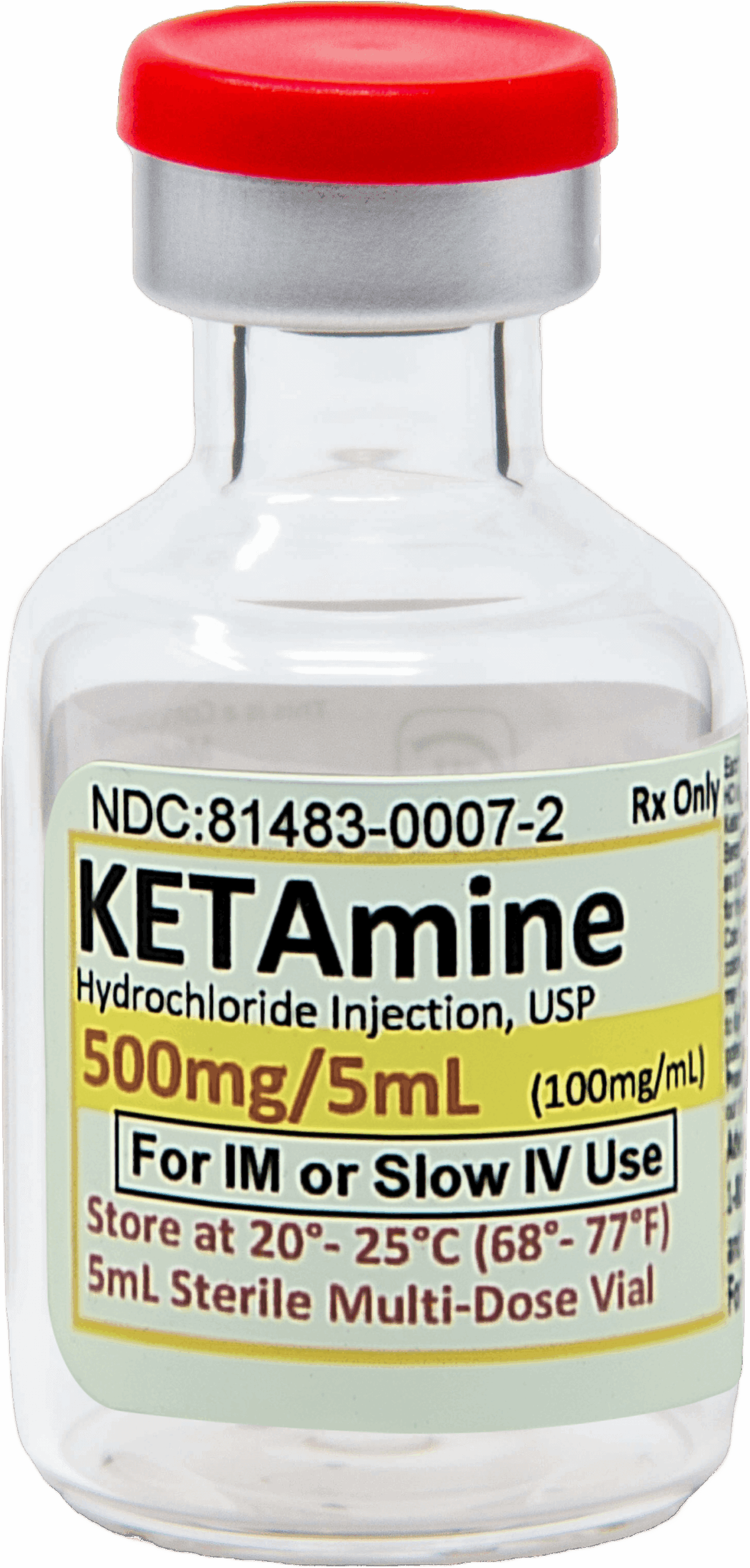 Ketamine hydrochloride injection USP 500 mg per 5 mL multi-dose vial manufactured by Medivant Healthcare